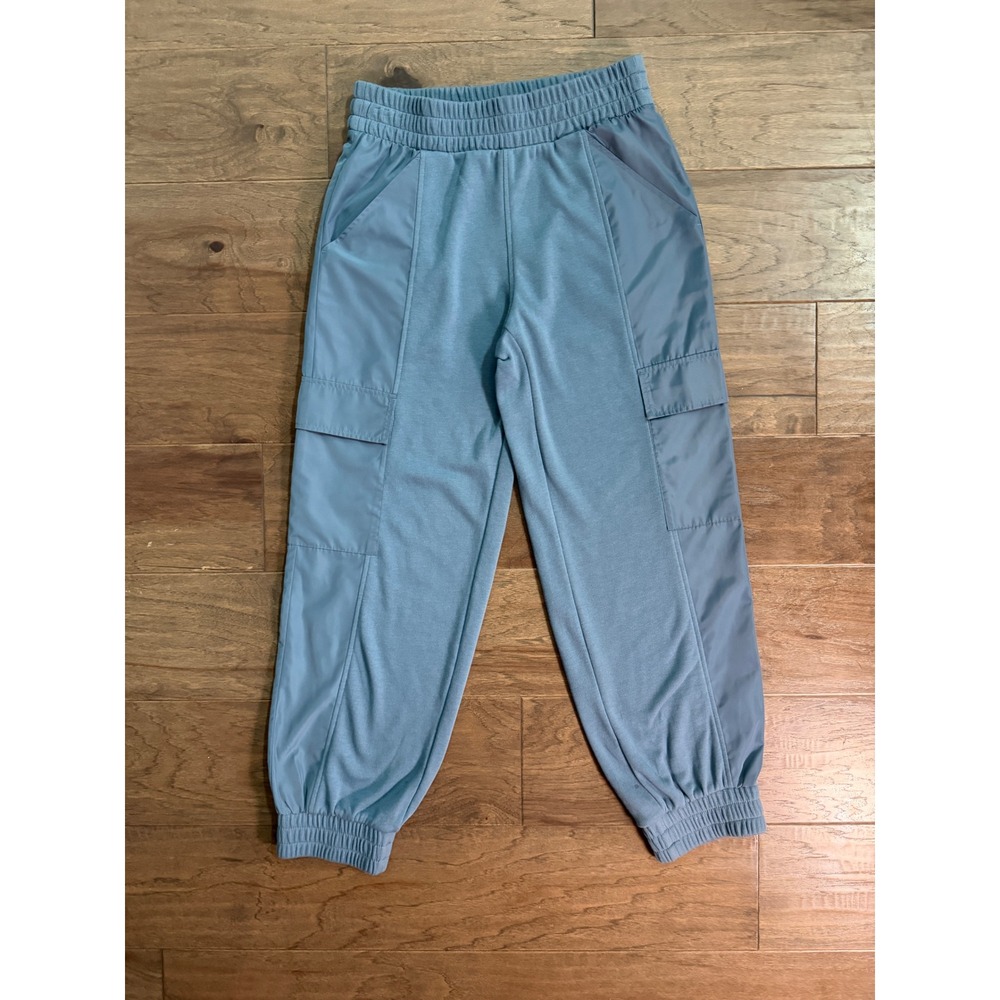 NWT Lou &‎ Grey Womens Blue Grey Mixed Media Cargo Jogger Pants Size S